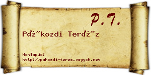Pákozdi Teréz névjegykártya